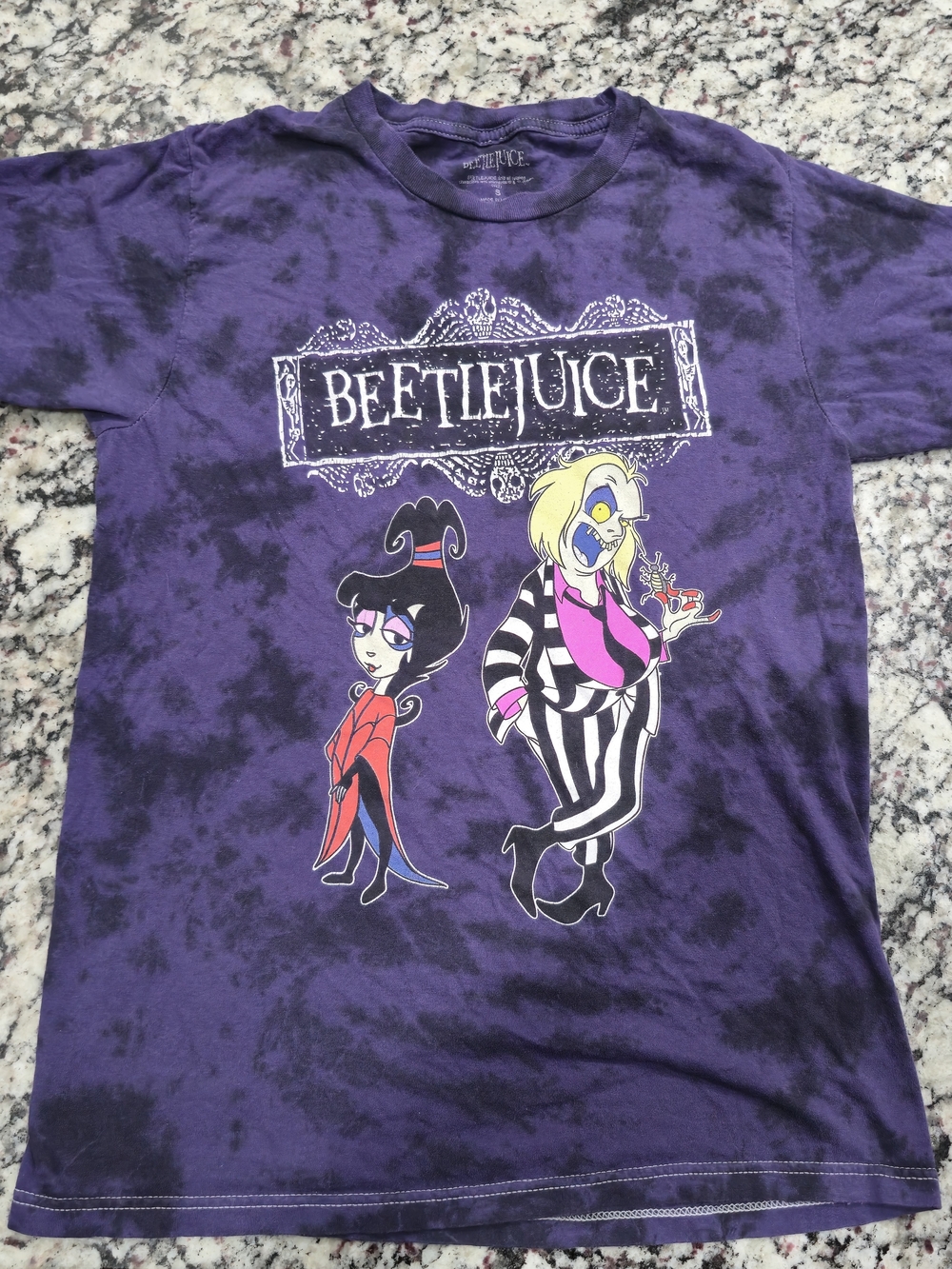 Graphic Tee - Purple Tie-Dye Beetlejuice